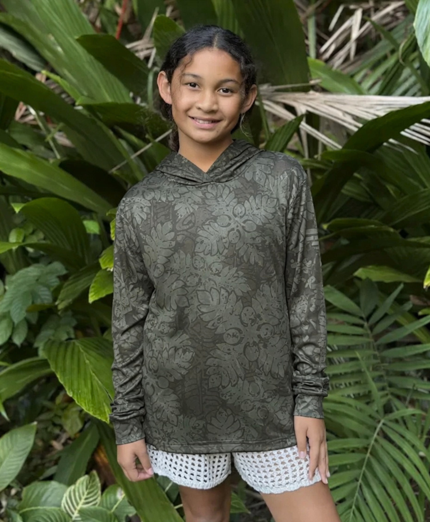 Kapa Kuiki Youth Hooded Long Sleeve Drifit Olive
