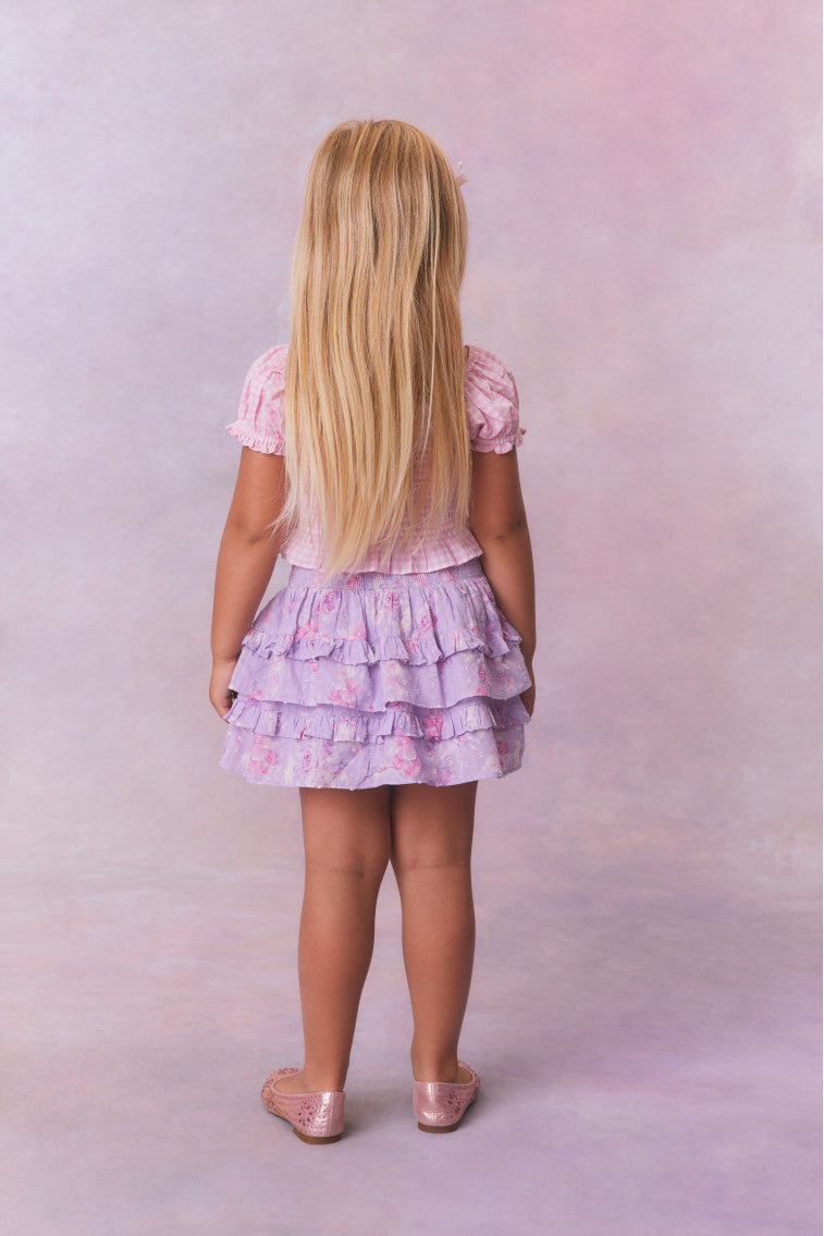 Girls Billie Heirloom Print Skirt - HIBISCUS