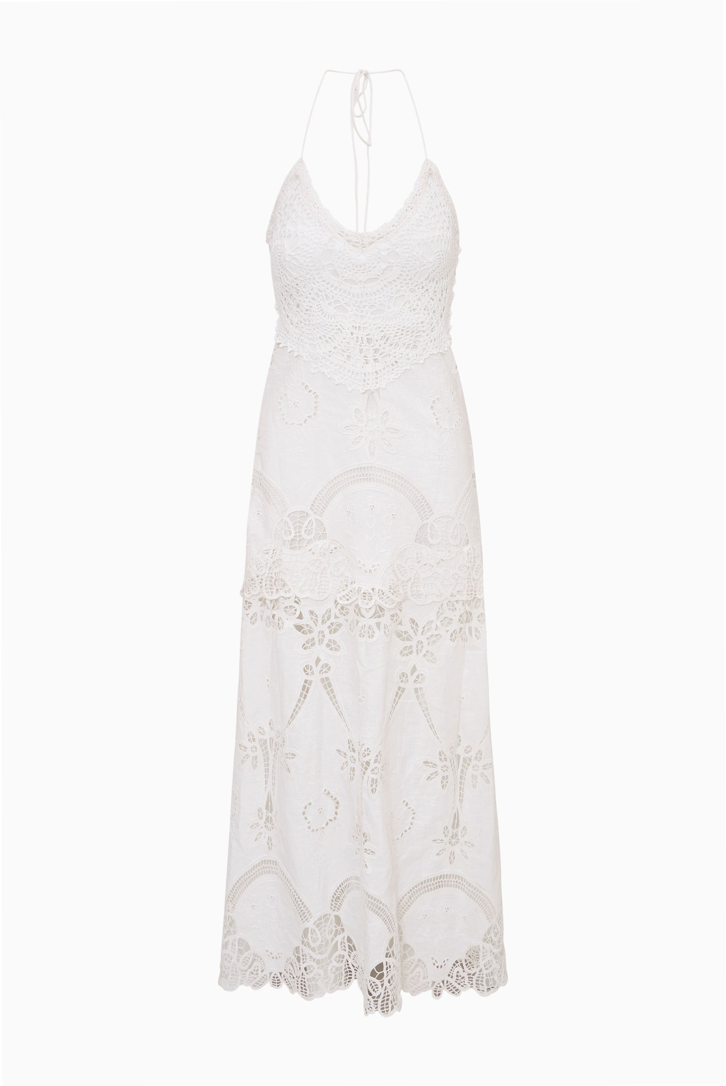 Veyla Crochet Eyelet Maxi Dress