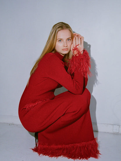 Milli Knit Dress — Burgundy