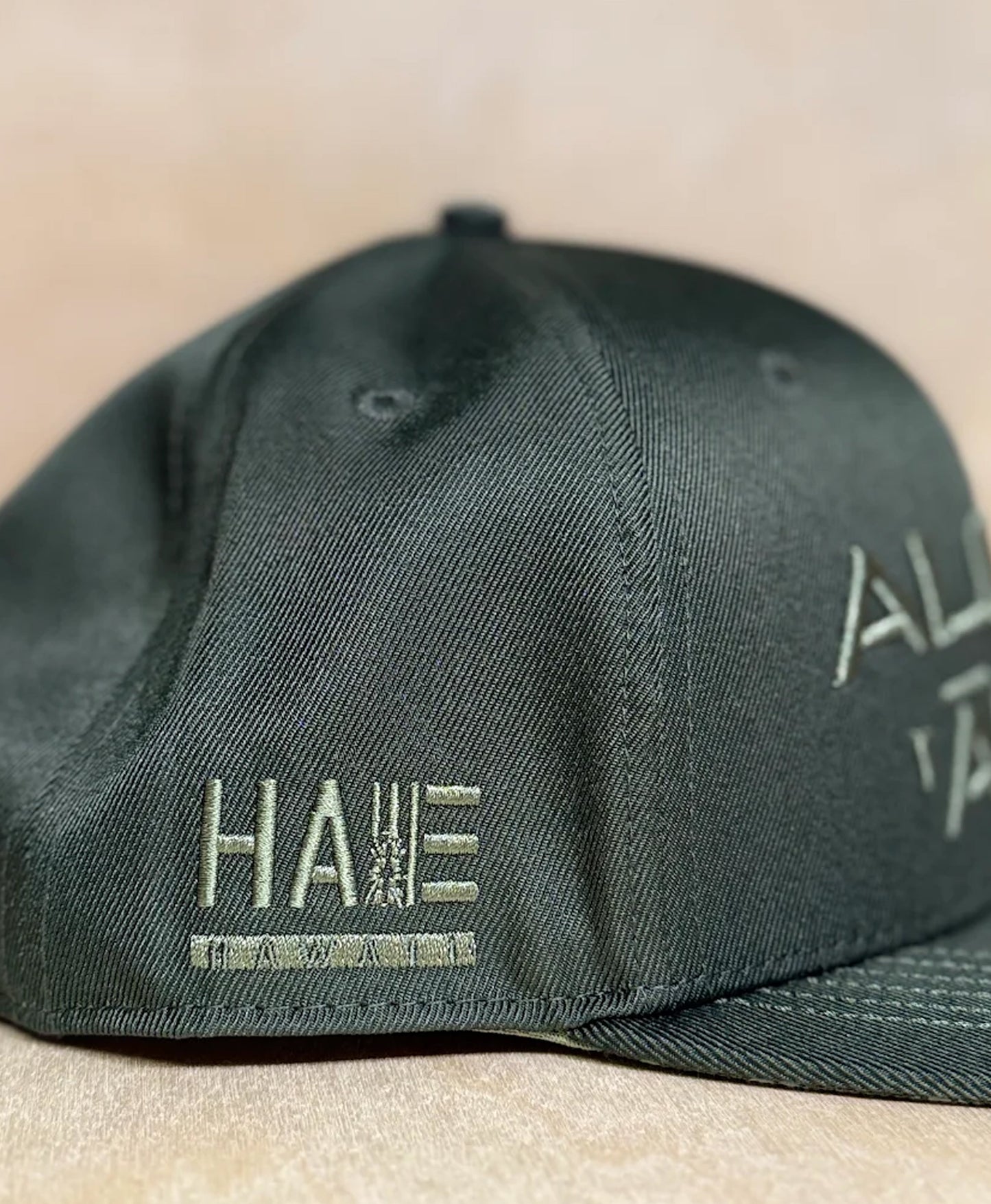 Aloha Aina 3D Puff Snapback Olive on Olive