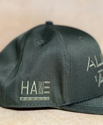 Aloha Aina 3D Puff Snapback Olive on Olive