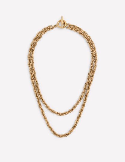 Vintage Twist Layer Necklace-Gold Colour