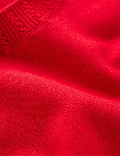 Emilia Cotton Crew Sweater-Merida Red