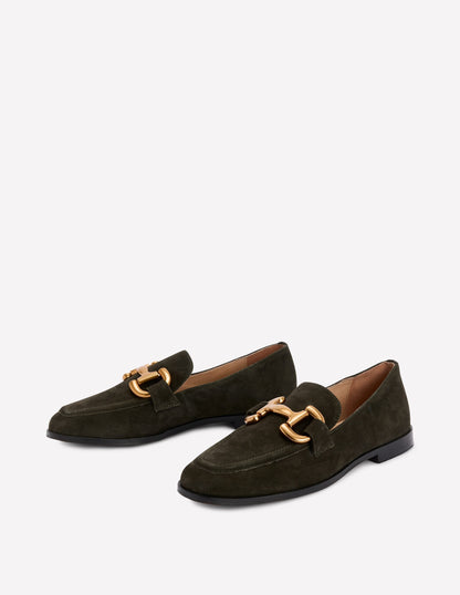 Iris Snaffle Loafers-Woodland Green
