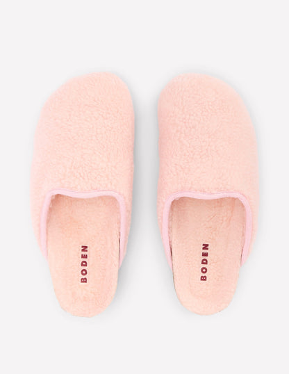 Contrast Sole Mule Slippers-Pink