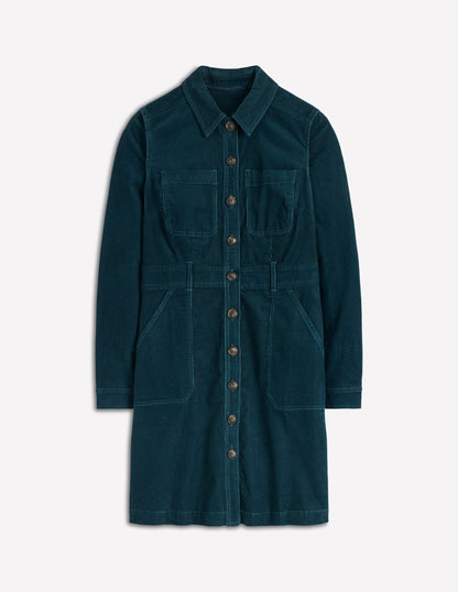 Amanda Cord Short Dress-Midnight Teal