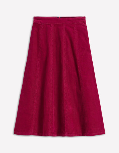 Joy Cord Midi Skirt-Burgundy Red