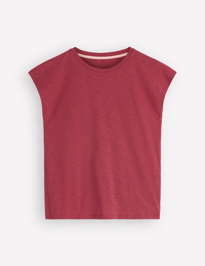 Louisa Slub T-Shirt-Earth Red