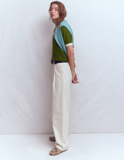 Grace Colour Block T-Shirt-Promenade Green