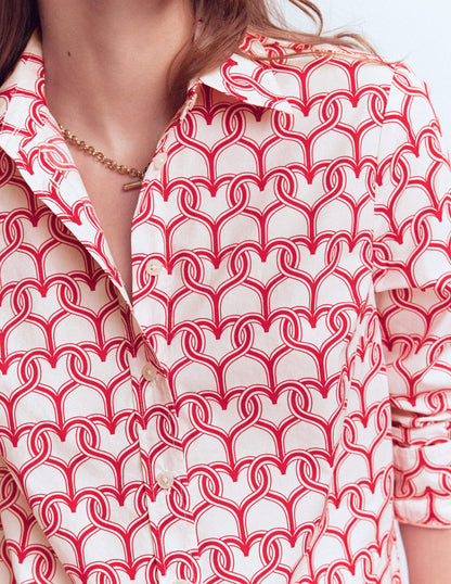 Sienna Cotton Shirt-Ivory, Heart Link
