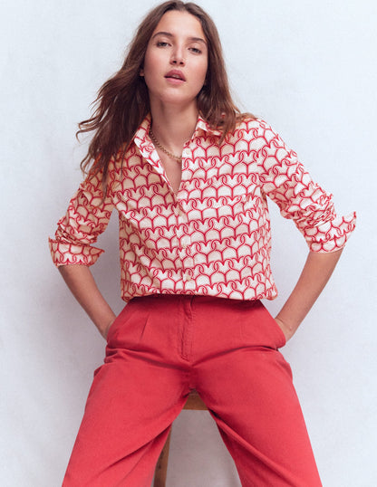 Sienna Cotton Shirt-Ivory, Heart Link