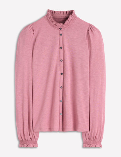 Effie Smocked Detail Shirt-Lilas