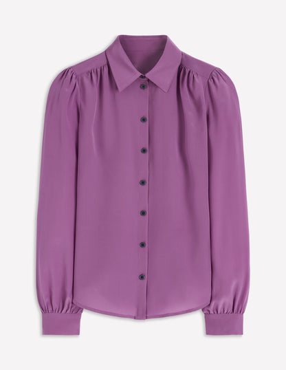 Sara Silk Shirt-Damson