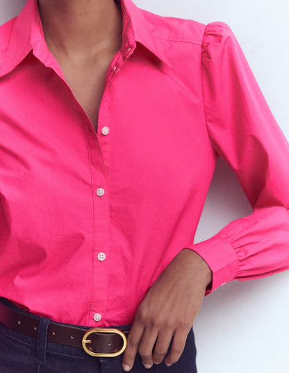 Cara Cotton Shirt-Pop Pansy
