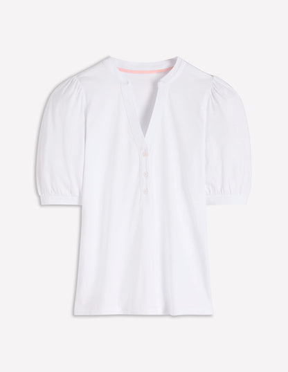 Supersoft Short Sleeve Henley-White