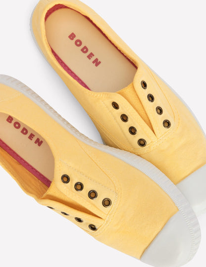 Laceless Canvas Plimsoll-Buttercream