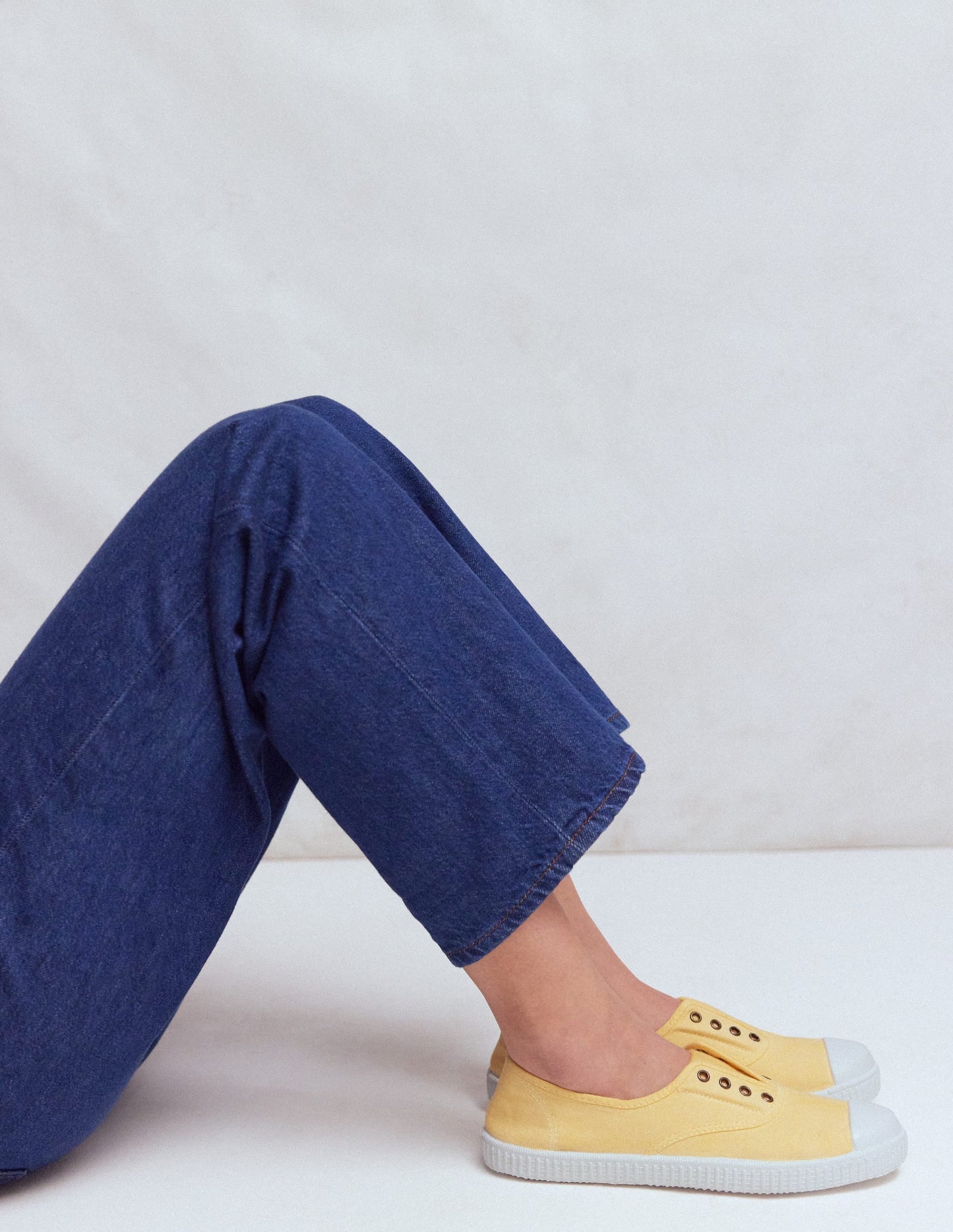 Laceless Canvas Plimsoll-Buttercream