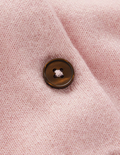 Cropped Cashmere Cardigan-Pale Pink