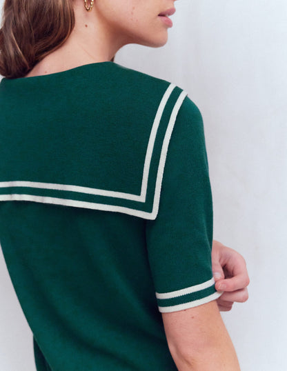 Sailor Collar sweater-Green