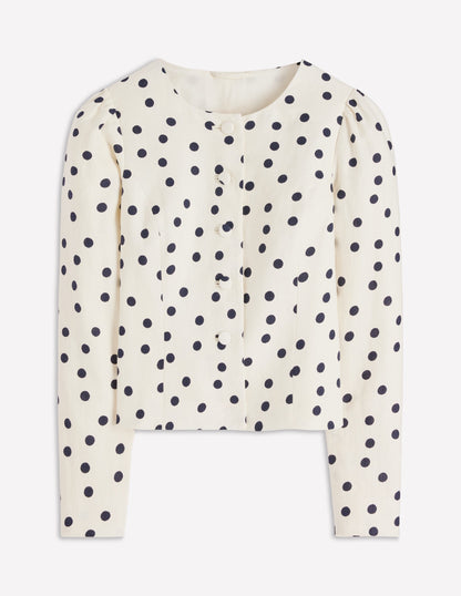 Salisbury Puff Sleeve Jacket-Painted Dot Spaced
