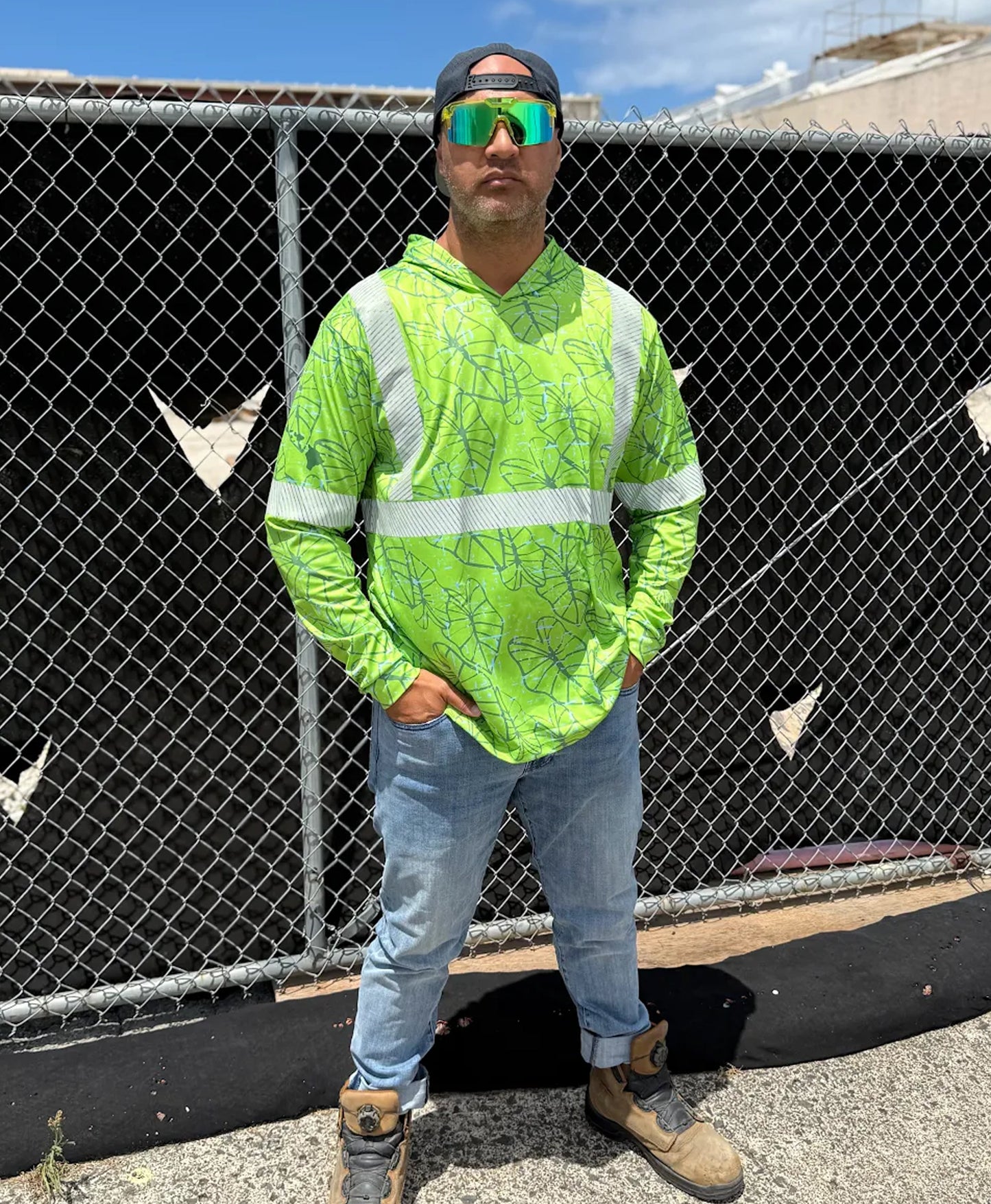 Kalo Reflective Hooded Longsleeve Drifit Neon