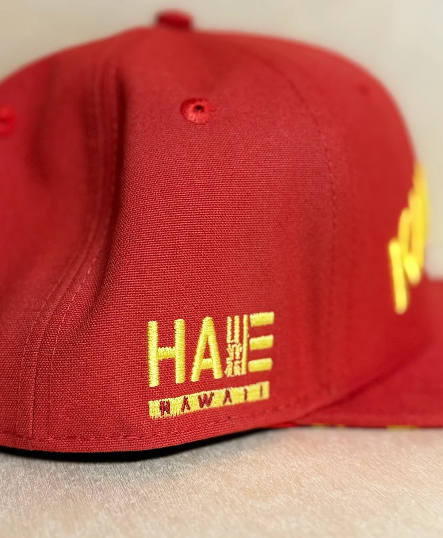 Kanaka 3D Puff Snapback Yellow on Red
