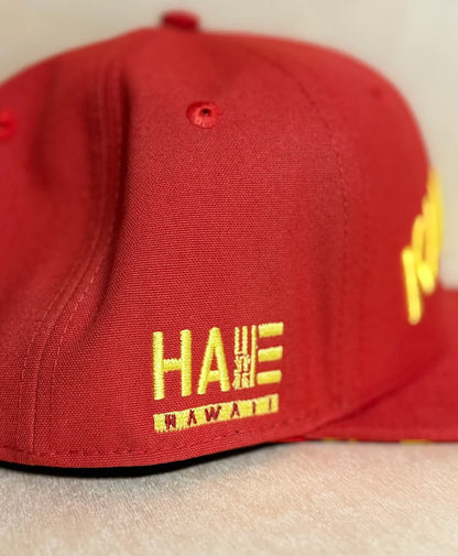 Kanaka 3D Puff Snapback Yellow on Red