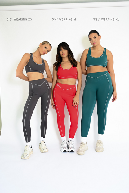 Aster Contour Sports Bra — Ruby