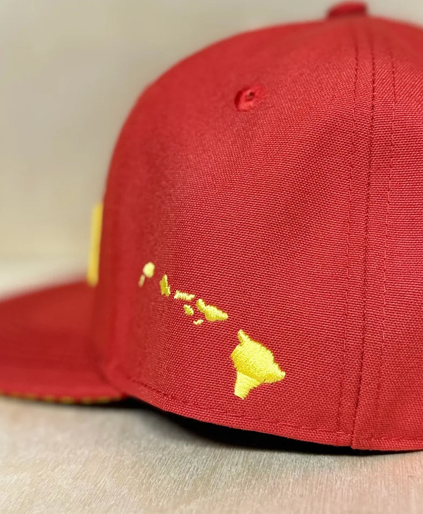Kanaka 3D Puff Snapback Yellow on Red