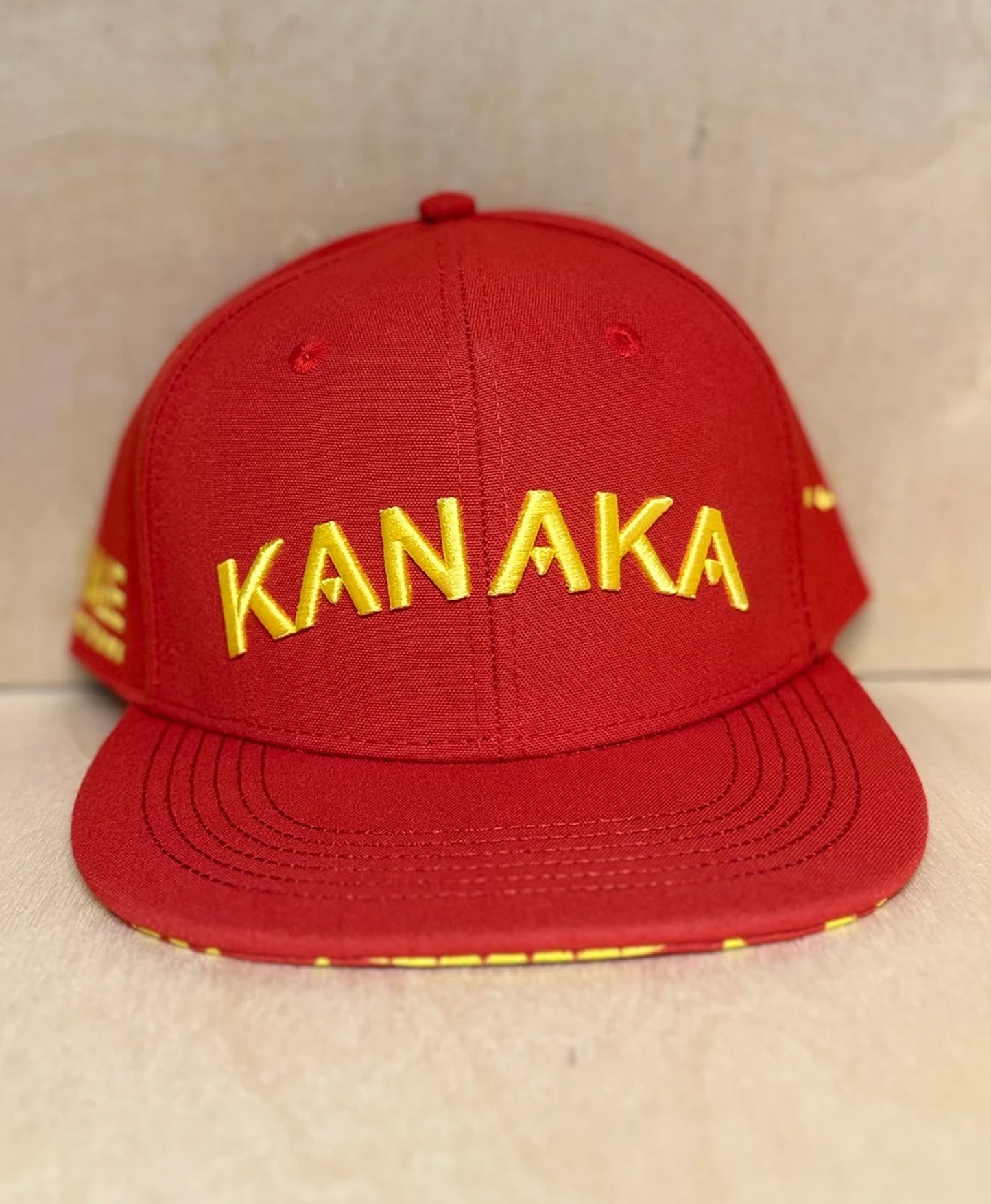 Kanaka 3D Puff Snapback Yellow on Red