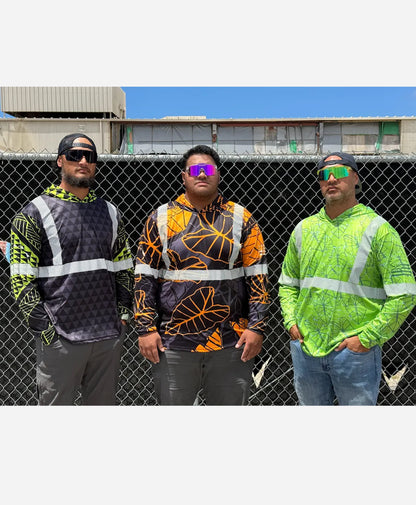 Kalo Reflective Hooded Longsleeve Drifit Black Orange