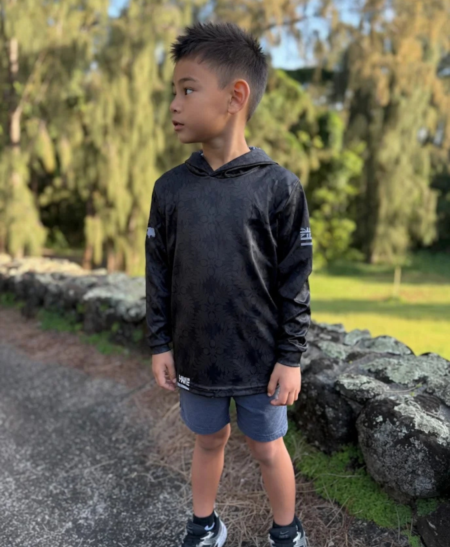 Kapa Kuiki Toddler Hooded Long Sleeve Drifit Smokey