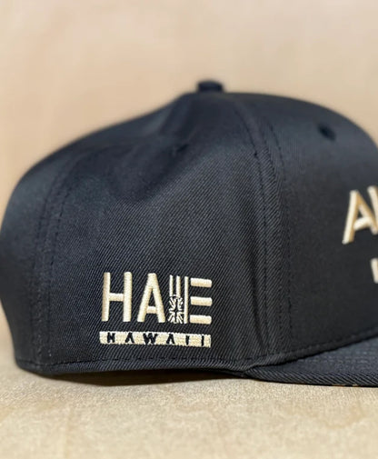 Aloha Aina 3D Puff Snapback Tan on Black