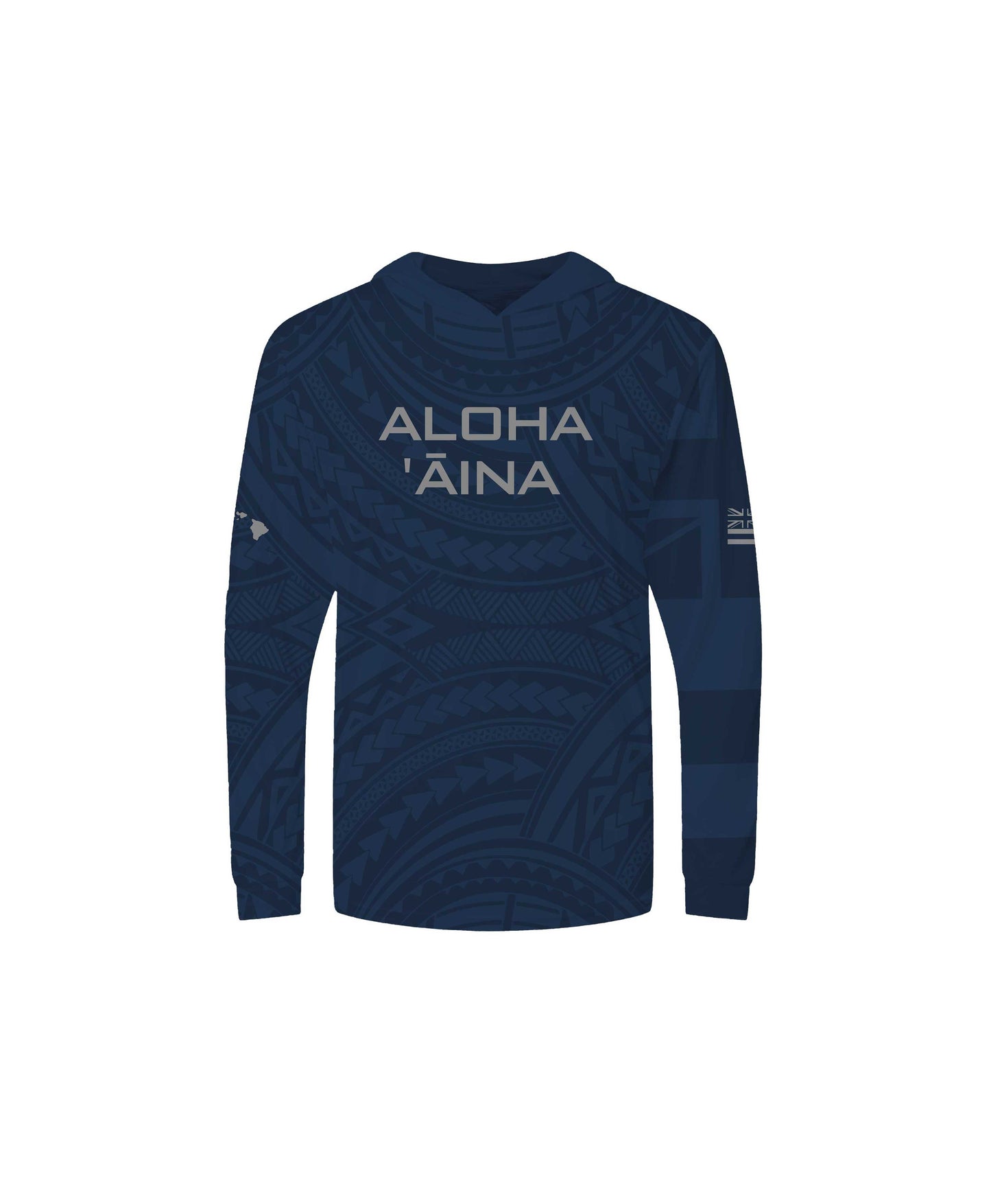 Aloha Aina Navy Blue Youth Hooded Long Sleeve Drifit