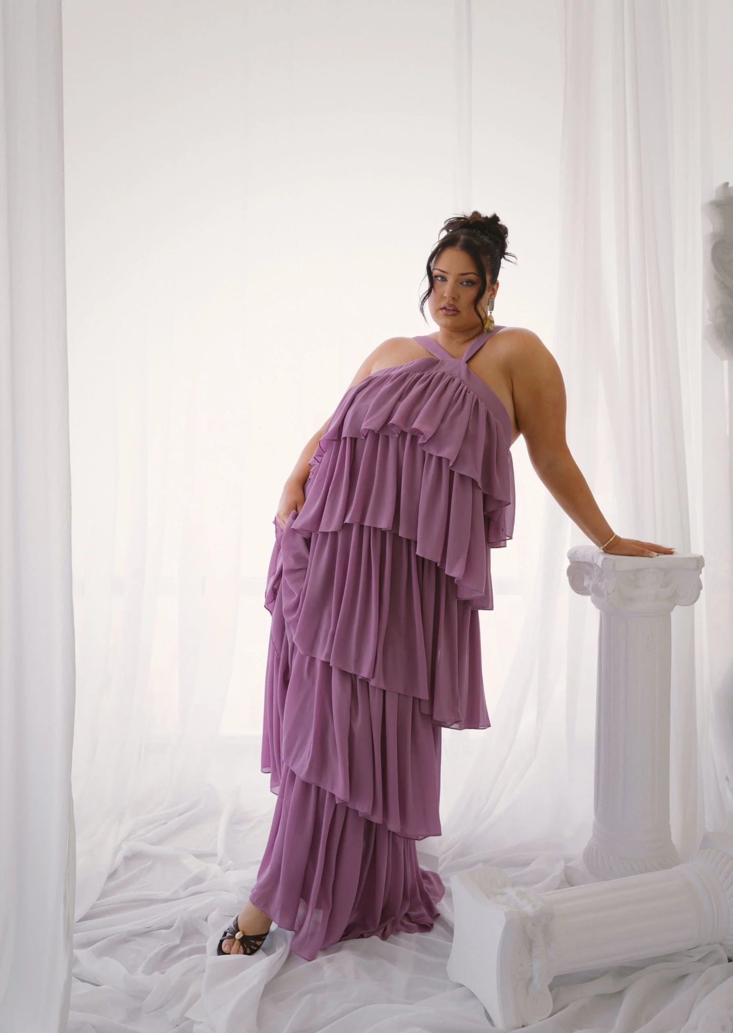 Cleo Low-Back Asymmetric Dress