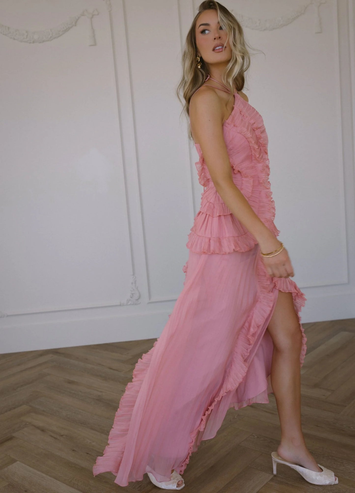 Coralyn Halter Pleated Dress