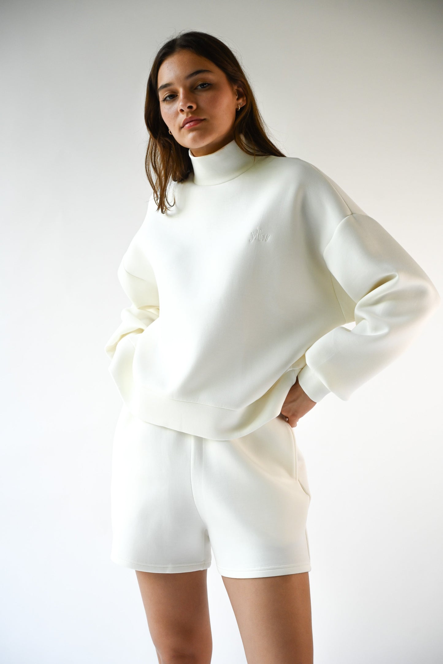 Ollie Knit Neoprene Shorts — Offwhite