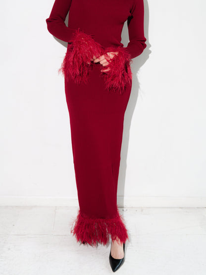 Milli Knit Dress — Burgundy