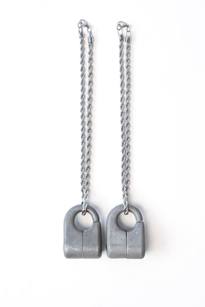 Upcycled Lock Necklace — Square Round Iron