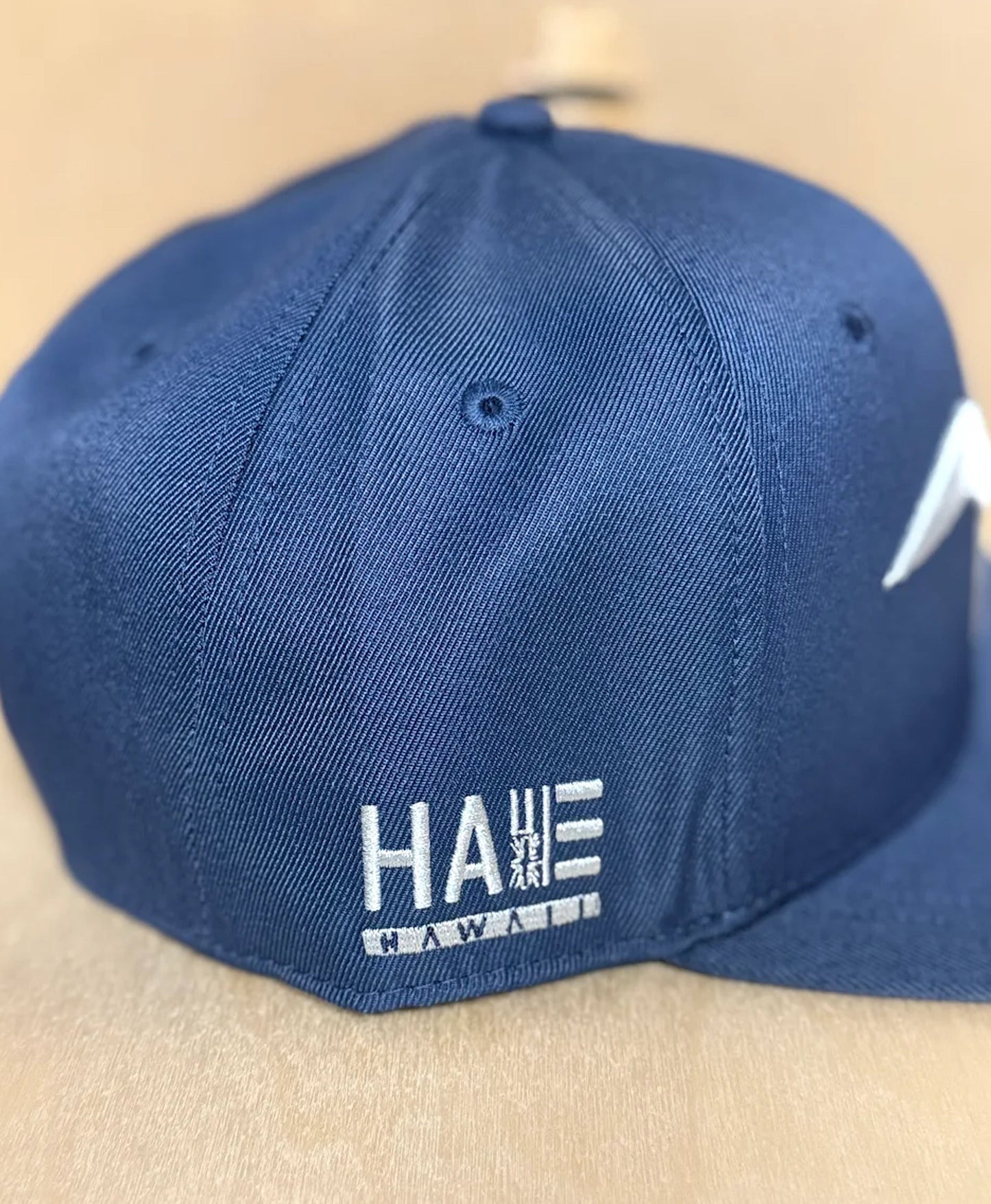 Iwa 3D Puff Snapback White on Navy