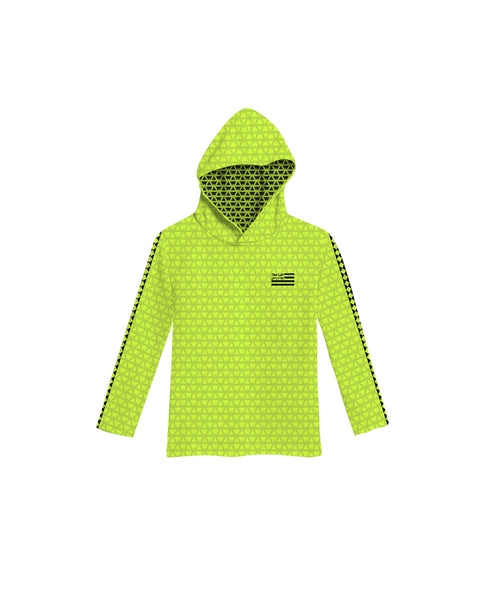 Iwa Triangles Toddler Hooded Long Sleeve Drifit High Viz