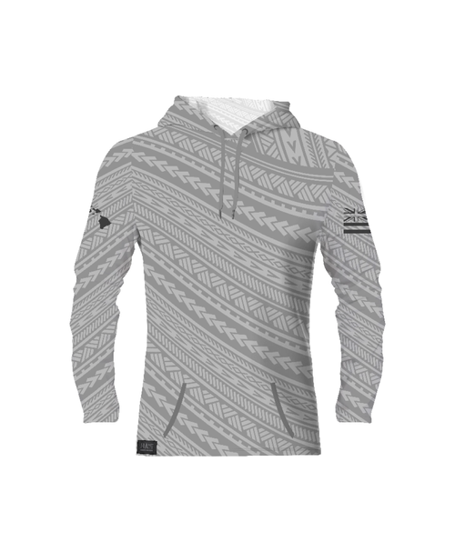 Kakau Gray Sublimated Youth Hooded Long Sleeve Drifit