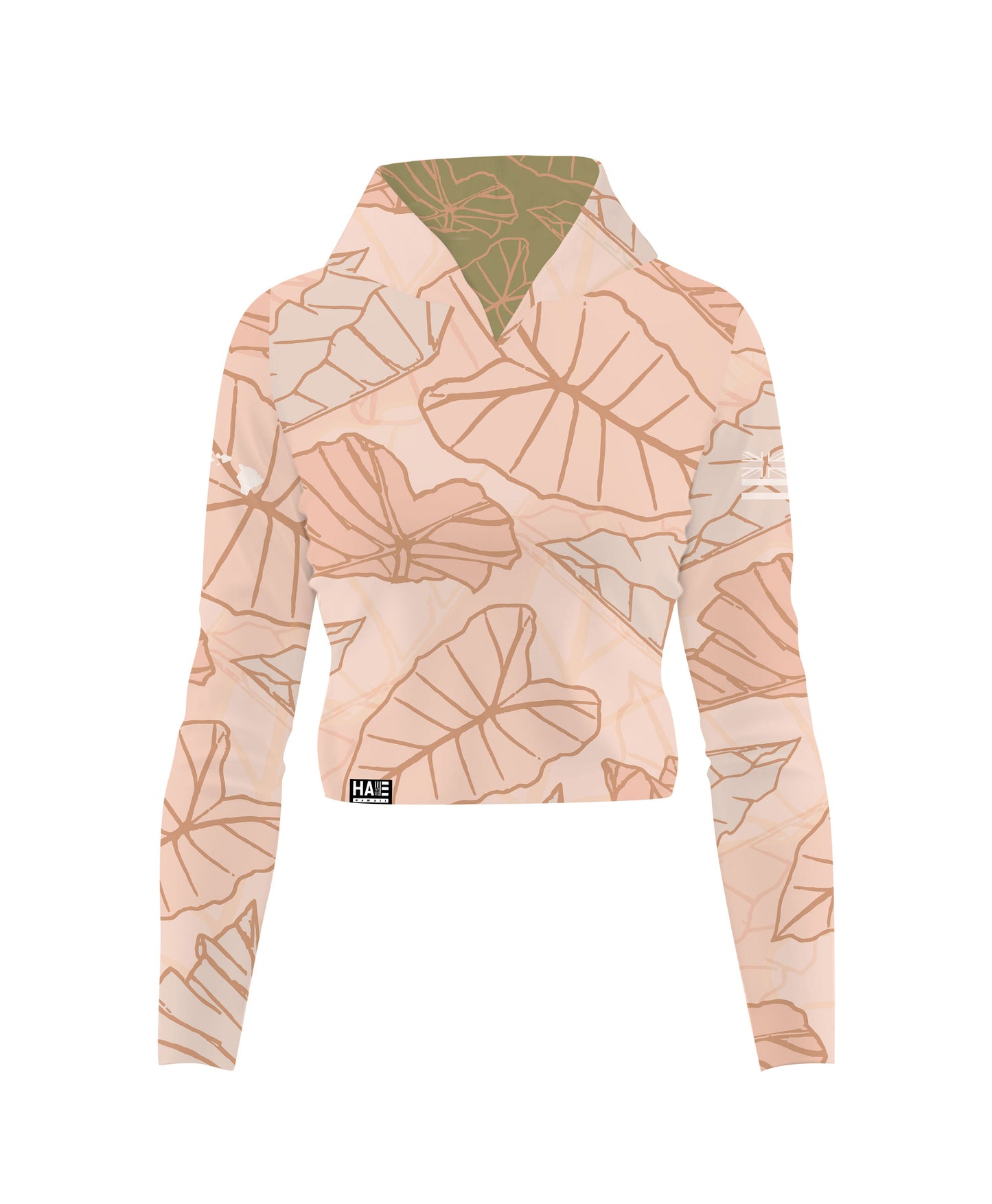 Kalo V-Neck Hooded Crop Longsleeve Drifit Blush Pink