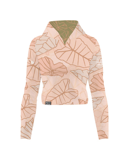 Kalo V-Neck Hooded Crop Longsleeve Drifit Blush Pink