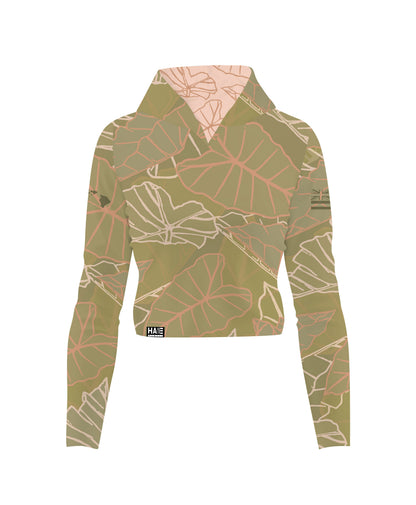 Kalo V-Neck Hooded Crop Longsleeve Drifit Taupe