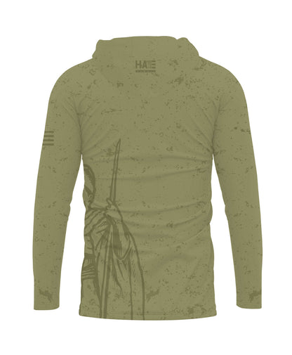 Kamehameha Hooded Longsleeve Drifit Olive