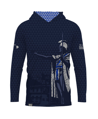 Kamehameha Navy & White Hooded Longsleeve Drifit
