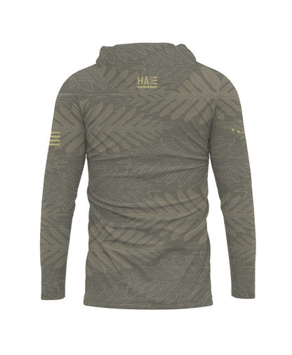 Lauae Olive Sublimated Hooded Long Sleeve Drifit