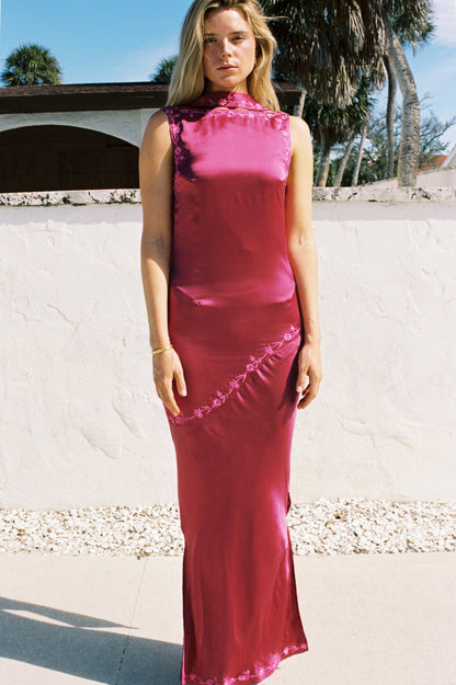 Nina Silk Dress — Azalea